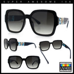 Luxury 90s Bold Jaguar Emblem Rectangle Butterfly Thick Plastic Fashion Sunglasses