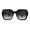 Luxury 90s Bold Jaguar Emblem Rectangle Butterfly Thick Plastic Fashion Sunglasses