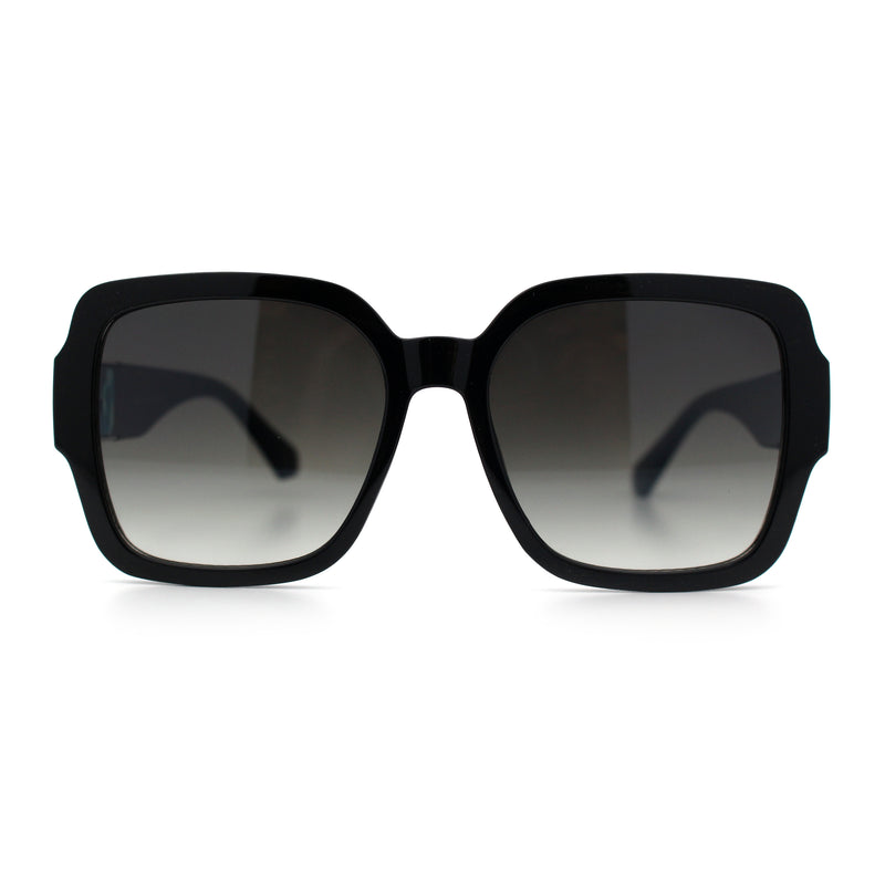 Luxury 90s Bold Jaguar Emblem Rectangle Butterfly Thick Plastic Fashion Sunglasses