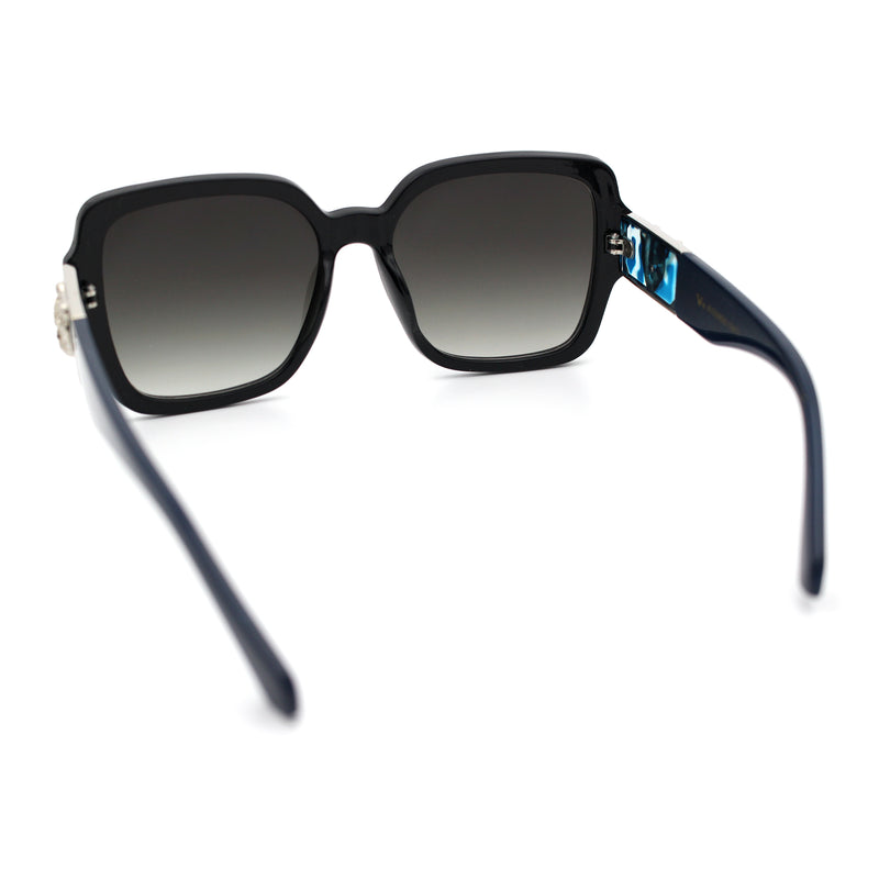 Luxury 90s Bold Jaguar Emblem Rectangle Butterfly Thick Plastic Fashion Sunglasses