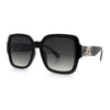 Luxury 90s Bold Jaguar Emblem Rectangle Butterfly Thick Plastic Fashion Sunglasses