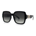 Luxury 90s Bold Jaguar Emblem Rectangle Butterfly Thick Plastic Fashion Sunglasses
