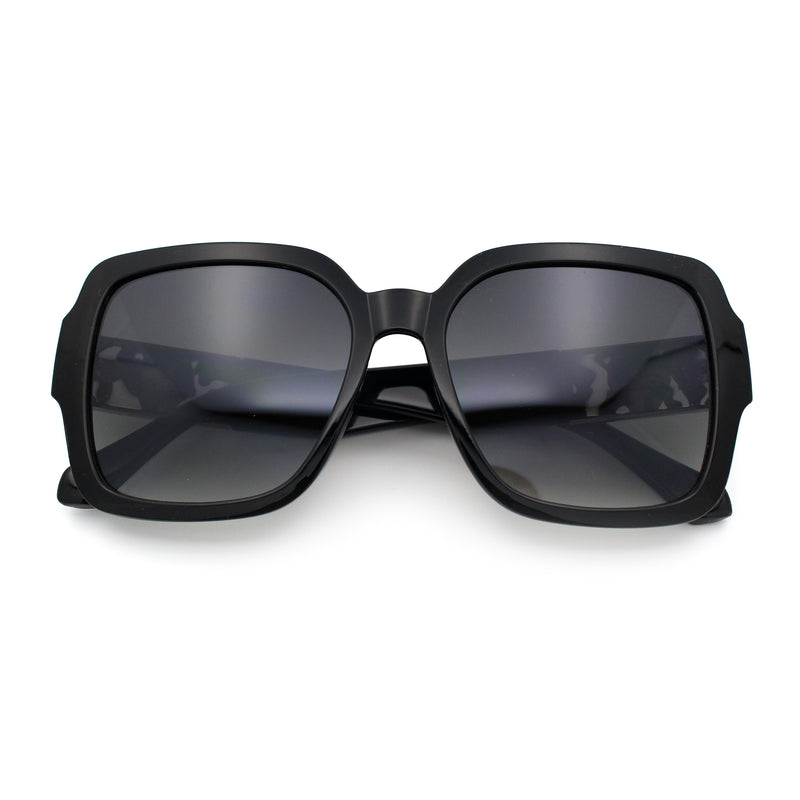 Luxury 90s Bold Jaguar Emblem Rectangle Butterfly Thick Plastic Fashion Sunglasses