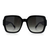 Luxury 90s Bold Jaguar Emblem Rectangle Butterfly Thick Plastic Fashion Sunglasses