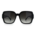 Luxury 90s Bold Jaguar Emblem Rectangle Butterfly Thick Plastic Fashion Sunglasses