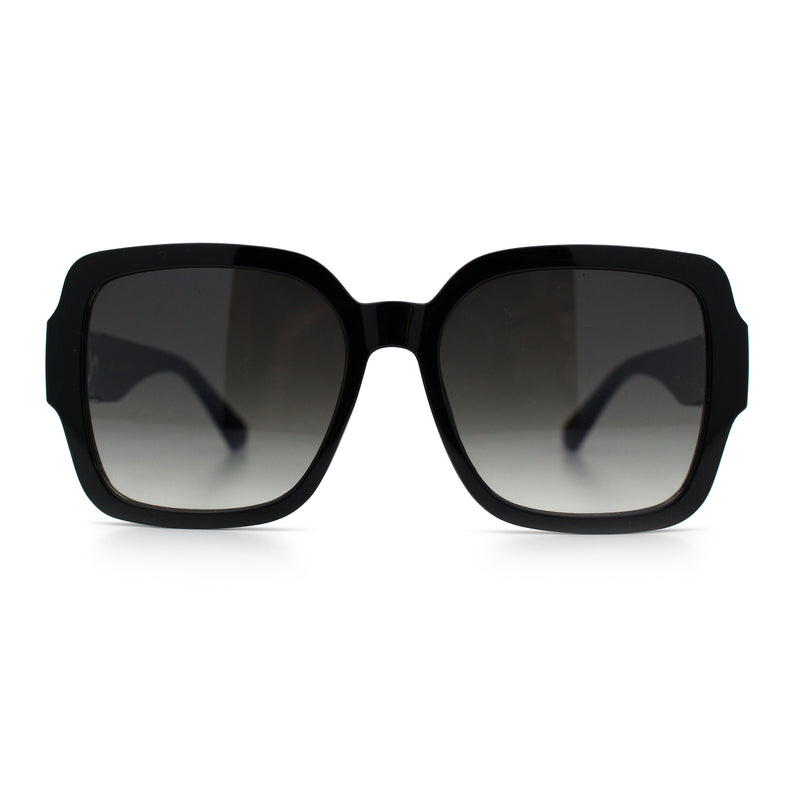 Luxury 90s Bold Jaguar Emblem Rectangle Butterfly Thick Plastic Fashion Sunglasses