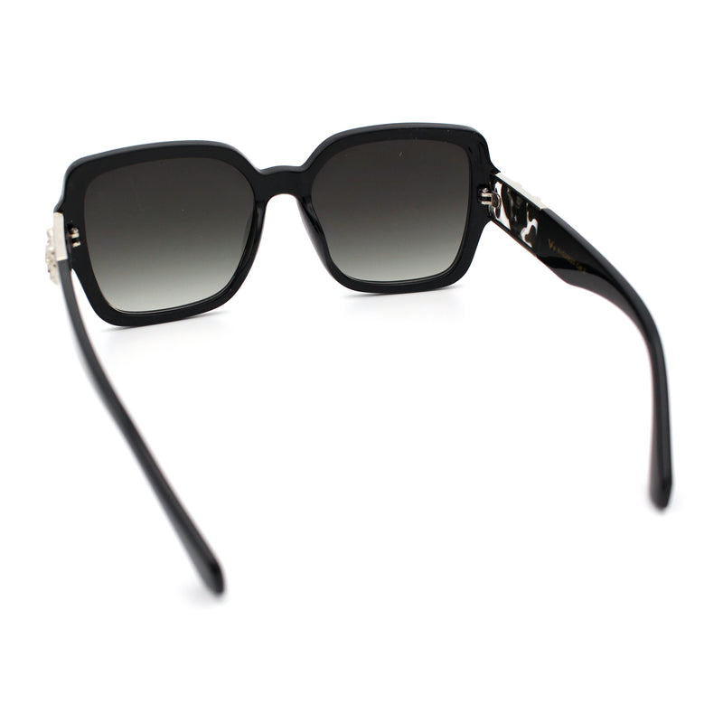 Luxury 90s Bold Jaguar Emblem Rectangle Butterfly Thick Plastic Fashion Sunglasses