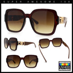 Luxury 90s Bold Jaguar Emblem Rectangle Butterfly Thick Plastic Fashion Sunglasses