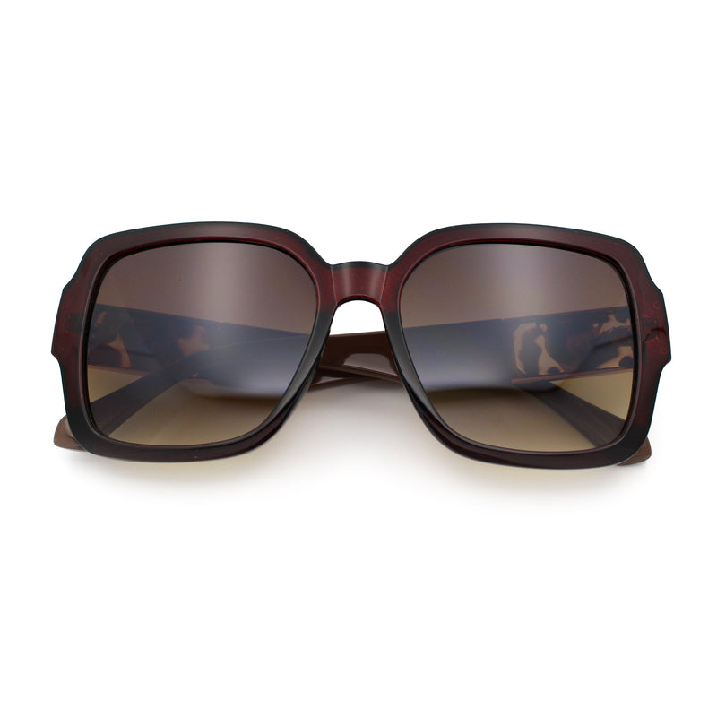 Luxury 90s Bold Jaguar Emblem Rectangle Butterfly Thick Plastic Fashion Sunglasses