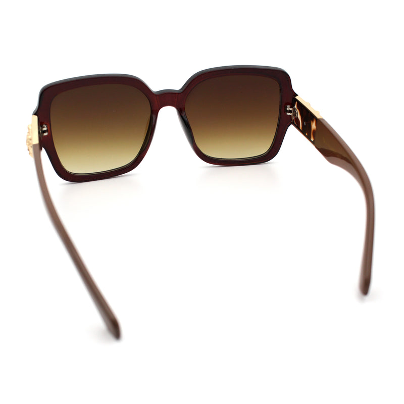 Luxury 90s Bold Jaguar Emblem Rectangle Butterfly Thick Plastic Fashion Sunglasses