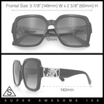 Luxury 90s Bold Jaguar Emblem Rectangle Butterfly Thick Plastic Fashion Sunglasses