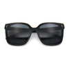 Womens Boyfriend Metal Brow Trim Inset Lens Horn Rim Plastic Fashion Sunglasses