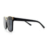 Womens Boyfriend Metal Brow Trim Inset Lens Horn Rim Plastic Fashion Sunglasses