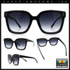 Womens Boyfriend Metal Brow Trim Inset Lens Horn Rim Plastic Fashion Sunglasses