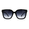 Womens Boyfriend Metal Brow Trim Inset Lens Horn Rim Plastic Fashion Sunglasses