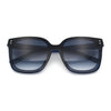 Womens Boyfriend Metal Brow Trim Inset Lens Horn Rim Plastic Fashion Sunglasses