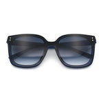Womens Boyfriend Metal Brow Trim Inset Lens Horn Rim Plastic Fashion Sunglasses