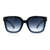 Womens Boyfriend Metal Brow Trim Inset Lens Horn Rim Plastic Fashion Sunglasses