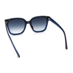 Womens Boyfriend Metal Brow Trim Inset Lens Horn Rim Plastic Fashion Sunglasses