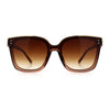 Womens Boyfriend Metal Brow Trim Inset Lens Horn Rim Plastic Fashion Sunglasses