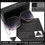 Womens Boyfriend Metal Brow Trim Inset Lens Horn Rim Plastic Fashion Sunglasses