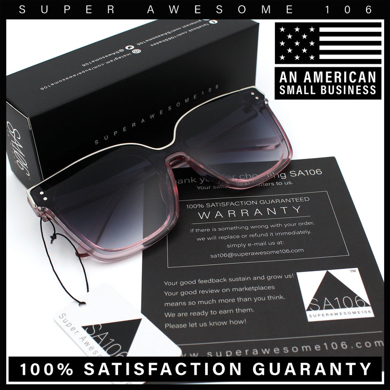 Womens Boyfriend Metal Brow Trim Inset Lens Horn Rim Plastic Fashion Sunglasses