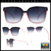 Womens Boyfriend Metal Brow Trim Inset Lens Horn Rim Plastic Fashion Sunglasses