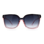 Womens Boyfriend Metal Brow Trim Inset Lens Horn Rim Plastic Fashion Sunglasses