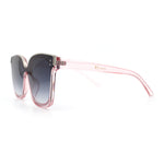 Womens Boyfriend Metal Brow Trim Inset Lens Horn Rim Plastic Fashion Sunglasses