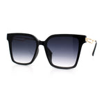 Womens Luxury Designer Inset Lens Metal Arm Horn Rim Plastic Fashion Sunglasses