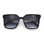 Womens Luxury Designer Inset Lens Metal Arm Horn Rim Plastic Fashion Sunglasses