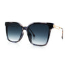 Womens Luxury Designer Inset Lens Metal Arm Horn Rim Plastic Fashion Sunglasses