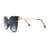 Womens Luxury Designer Inset Lens Metal Arm Horn Rim Plastic Fashion Sunglasses