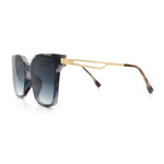 Womens Luxury Designer Inset Lens Metal Arm Horn Rim Plastic Fashion Sunglasses