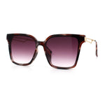 Womens Luxury Designer Inset Lens Metal Arm Horn Rim Plastic Fashion Sunglasses
