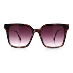 Womens Luxury Designer Inset Lens Metal Arm Horn Rim Plastic Fashion Sunglasses