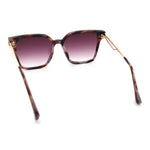 Womens Luxury Designer Inset Lens Metal Arm Horn Rim Plastic Fashion Sunglasses