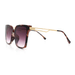 Womens Luxury Designer Inset Lens Metal Arm Horn Rim Plastic Fashion Sunglasses