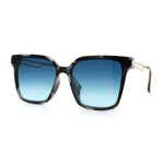Womens Luxury Designer Inset Lens Metal Arm Horn Rim Plastic Fashion Sunglasses