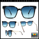 Womens Luxury Designer Inset Lens Metal Arm Horn Rim Plastic Fashion Sunglasses