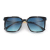 Womens Luxury Designer Inset Lens Metal Arm Horn Rim Plastic Fashion Sunglasses