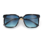 Womens Luxury Designer Inset Lens Metal Arm Horn Rim Plastic Fashion Sunglasses