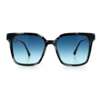 Womens Luxury Designer Inset Lens Metal Arm Horn Rim Plastic Fashion Sunglasses