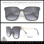 Womens Luxury Designer Inset Lens Metal Arm Horn Rim Plastic Fashion Sunglasses