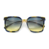 Womens Luxury Designer Inset Lens Metal Arm Horn Rim Plastic Fashion Sunglasses