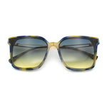Womens Luxury Designer Inset Lens Metal Arm Horn Rim Plastic Fashion Sunglasses