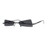 Womens Avant Garde Jewel Rhinestone Cross Bar Metal Rimless Rectangle Sunglasses