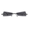 Womens Avant Garde Jewel Rhinestone Cross Bar Metal Rimless Rectangle Sunglasses