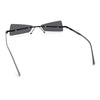 Womens Avant Garde Jewel Rhinestone Cross Bar Metal Rimless Rectangle Sunglasses