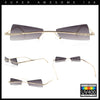 Womens Avant Garde Jewel Rhinestone Cross Bar Metal Rimless Rectangle Sunglasses